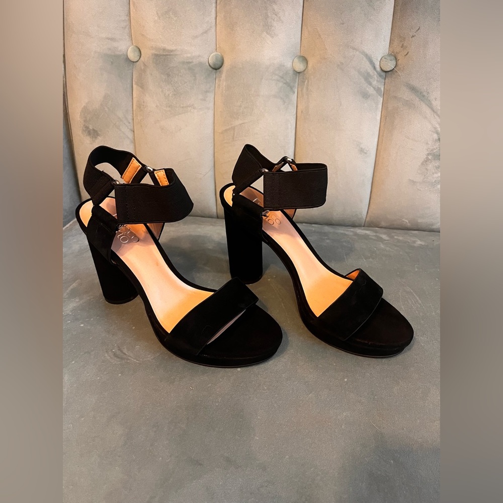Franco Sarto Faux Suede Block Heel